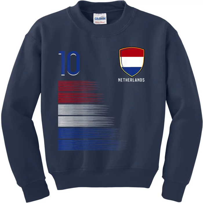 Netherlands Soccer Fans Jersey Dutch Flag Football Lovers Kids Sweatshirt