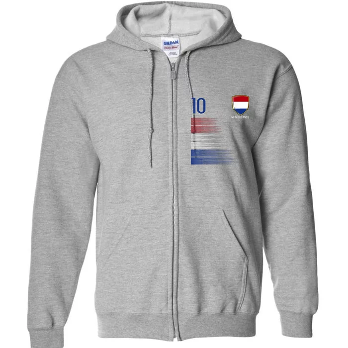 Netherlands Soccer Fans Jersey Dutch Flag Football Lovers Full Zip Hoodie