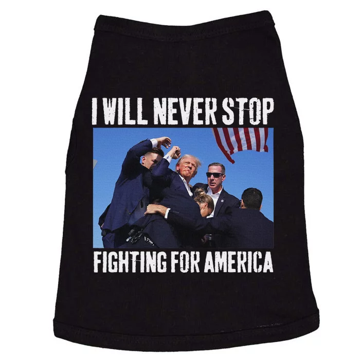 Never Stop Fighting For America Trump 2024 Doggie Tank