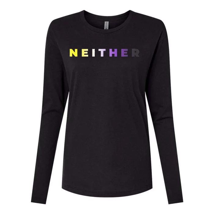 Neither Subtle Flag Enby Womens Cotton Relaxed Long Sleeve T-Shirt