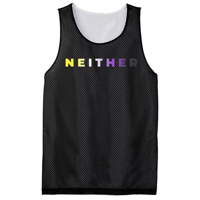 Neither Subtle Flag Enby Mesh Reversible Basketball Jersey Tank