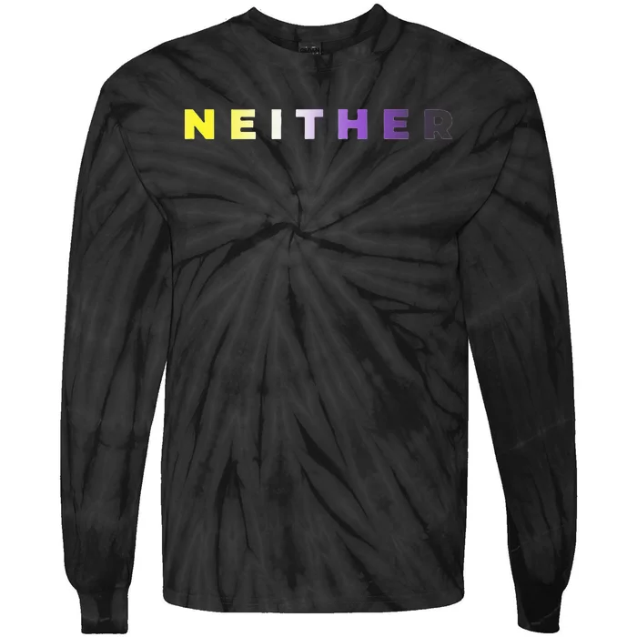 Neither Subtle Flag Enby Tie-Dye Long Sleeve Shirt