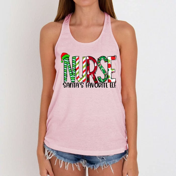 Nurse SantaS Favorite Gift Nurse Life Santas Fav Nurse Cute Gift Women's Knotted Racerback Tank