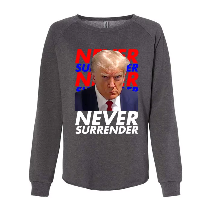 Never Surrender Fingerprint USA President Donald Trump 2024 Gift Womens California Wash Sweatshirt