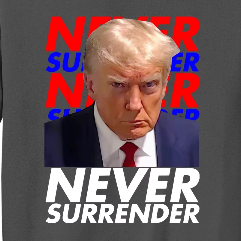 Never Surrender Fingerprint USA President Donald Trump 2024 Gift Tall Sweatshirt