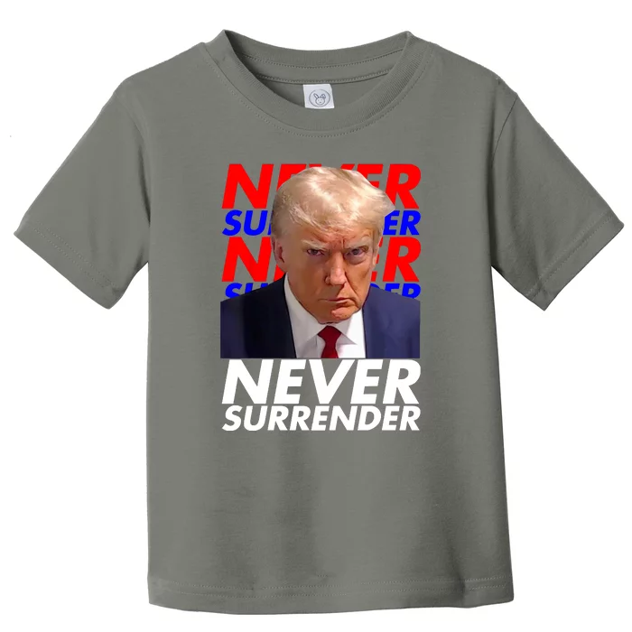 Never Surrender Fingerprint USA President Donald Trump 2024 Gift Toddler T-Shirt