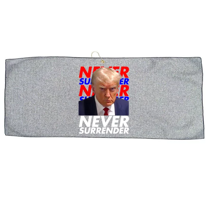 Never Surrender Fingerprint USA President Donald Trump 2024 Gift Large Microfiber Waffle Golf Towel