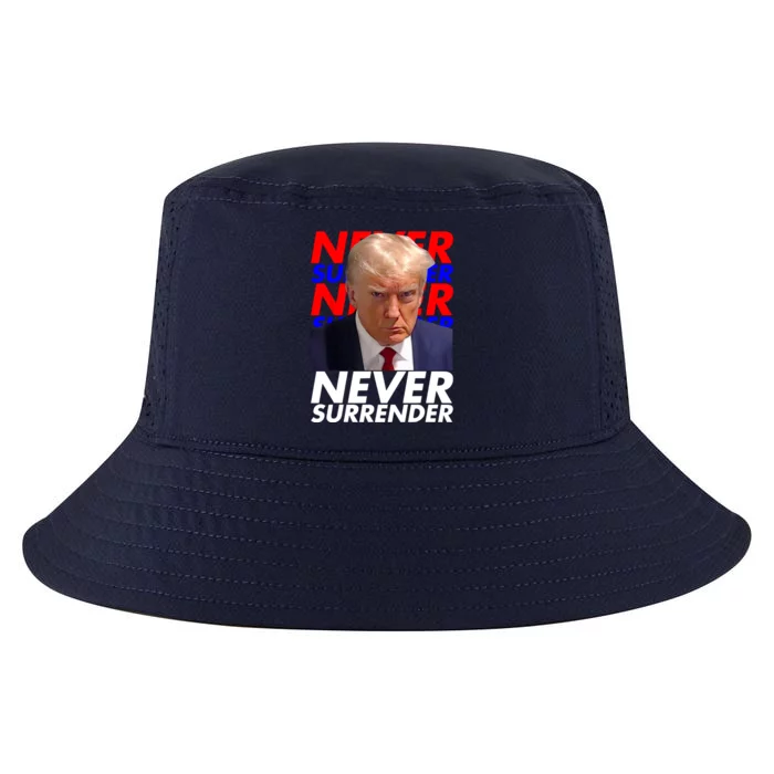 Never Surrender Fingerprint USA President Donald Trump 2024 Gift Cool Comfort Performance Bucket Hat