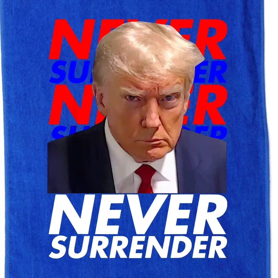 Never Surrender Fingerprint USA President Donald Trump 2024 Gift Platinum Collection Golf Towel