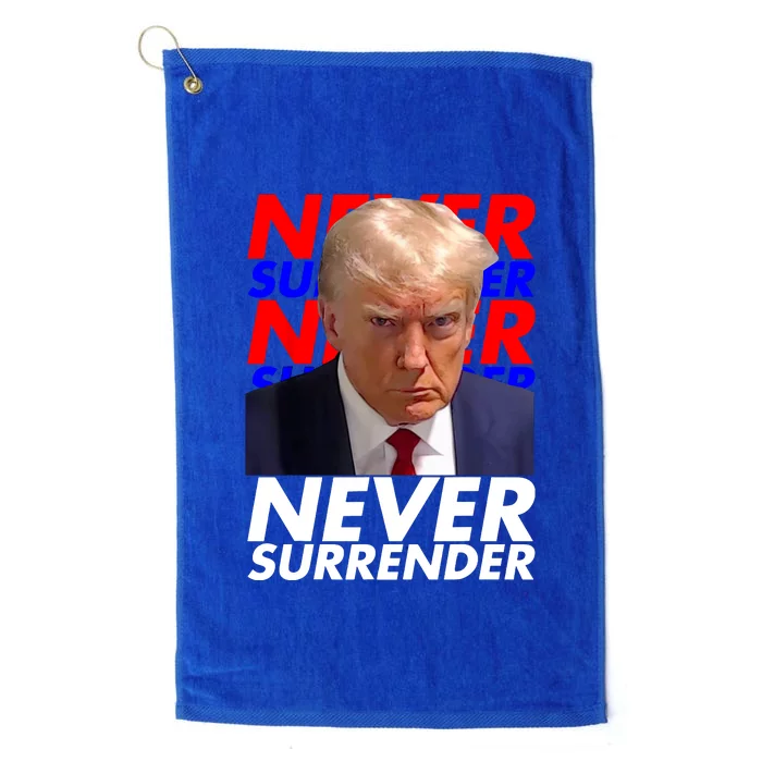 Never Surrender Fingerprint USA President Donald Trump 2024 Gift Platinum Collection Golf Towel