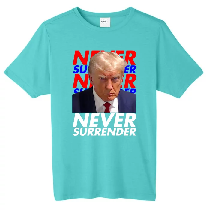 Never Surrender Fingerprint USA President Donald Trump 2024 Gift ChromaSoft Performance T-Shirt