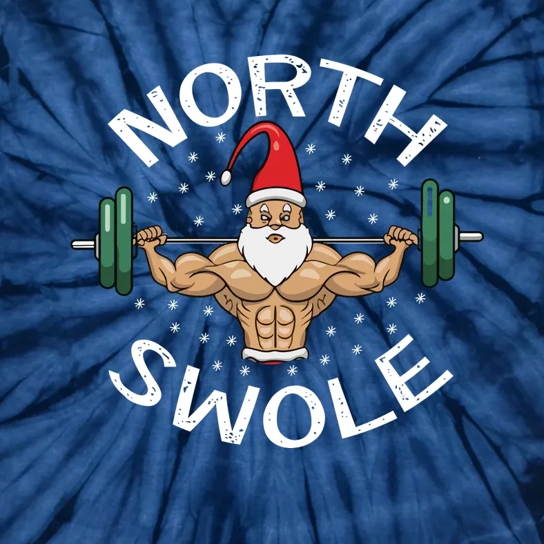 North Swole Funny Workout Santab Bodybuilder Christmas Graphic Novelty Fitness Tie-Dye T-Shirt