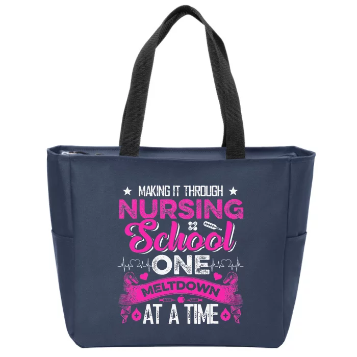 Nursing School Funny Nursing Student Nurses Day Zip Tote Bag