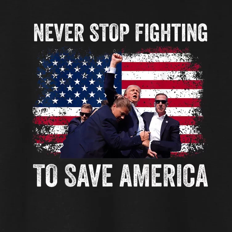 Never Stop Fighting To Save America Women's Crop Top Tee