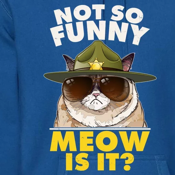 Not So Funny Meow Is It Grumpy Cat Police Trooper Premium Hoodie