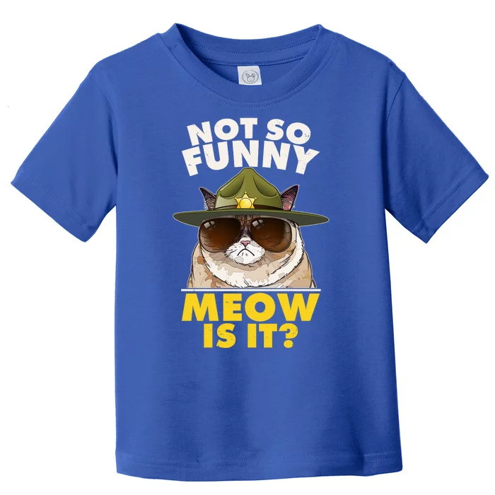 Not So Funny Meow Is It Grumpy Cat Police Trooper Toddler T-Shirt