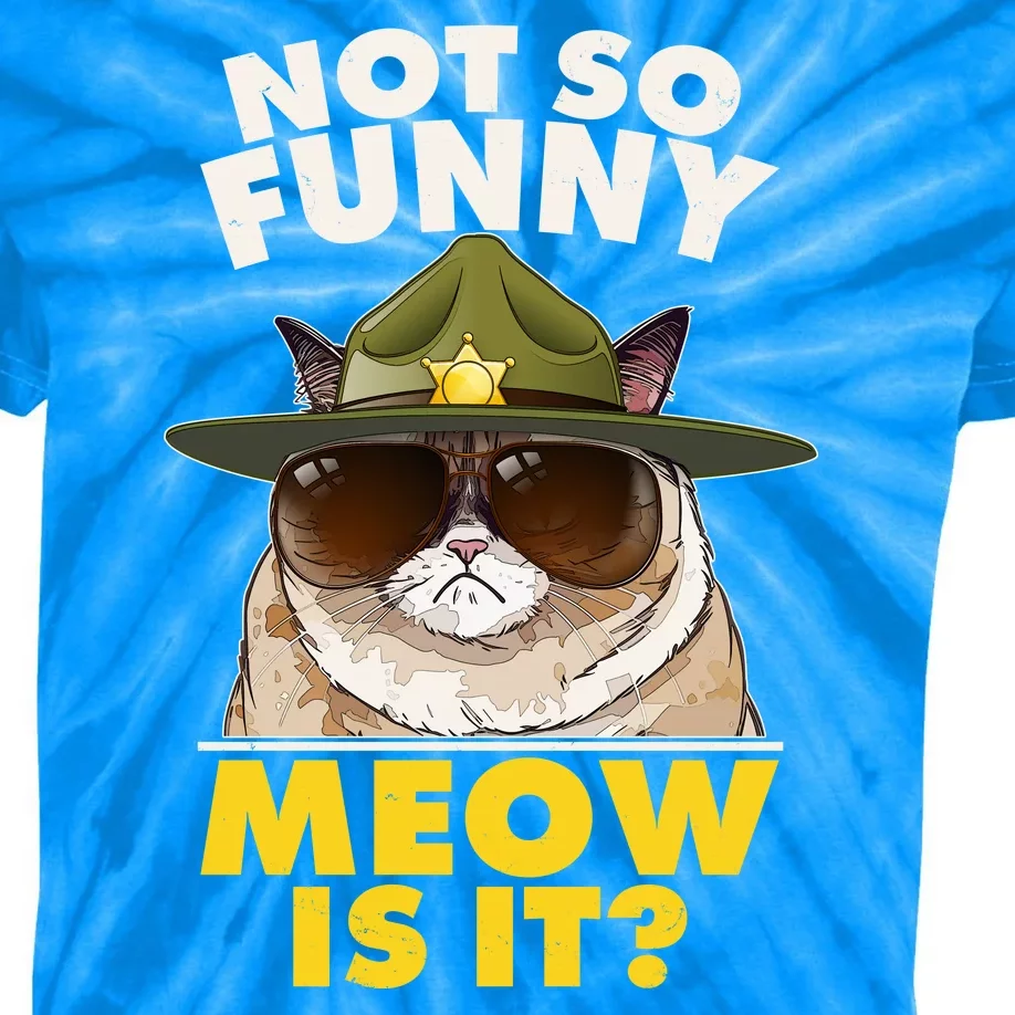 Not So Funny Meow Is It Grumpy Cat Police Trooper Kids Tie-Dye T-Shirt