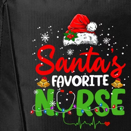 Nurse Santas Favorite Nurse Funny Christmas Gift City Backpack