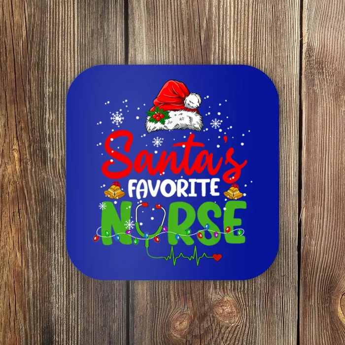 Nurse Santas Favorite Nurse Funny Christmas Gift Coaster