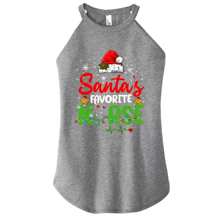 Nurse Santas Favorite Nurse Funny Christmas Gift Women’s Perfect Tri Rocker Tank