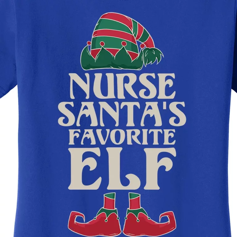 Nurse Santas Favorite Elf Work Hospital Nursing Gift Women's T-Shirt