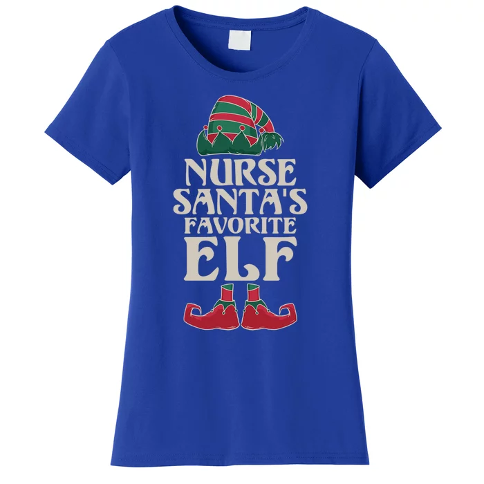 Nurse Santas Favorite Elf Work Hospital Nursing Gift Women's T-Shirt