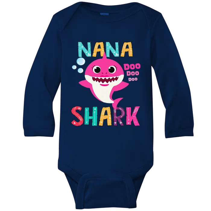 Nana Shark, Funny Mother's Day Gift For Women Mom Baby Long Sleeve Bodysuit