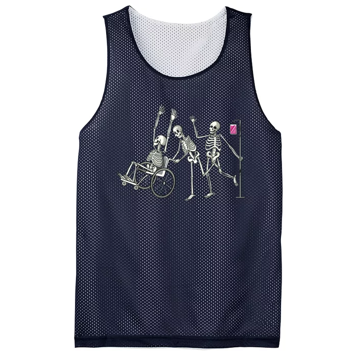 Nurse Skeletons Funny Halloween Hospital Healthcare Crew Mesh Reversible Basketball Jersey Tank