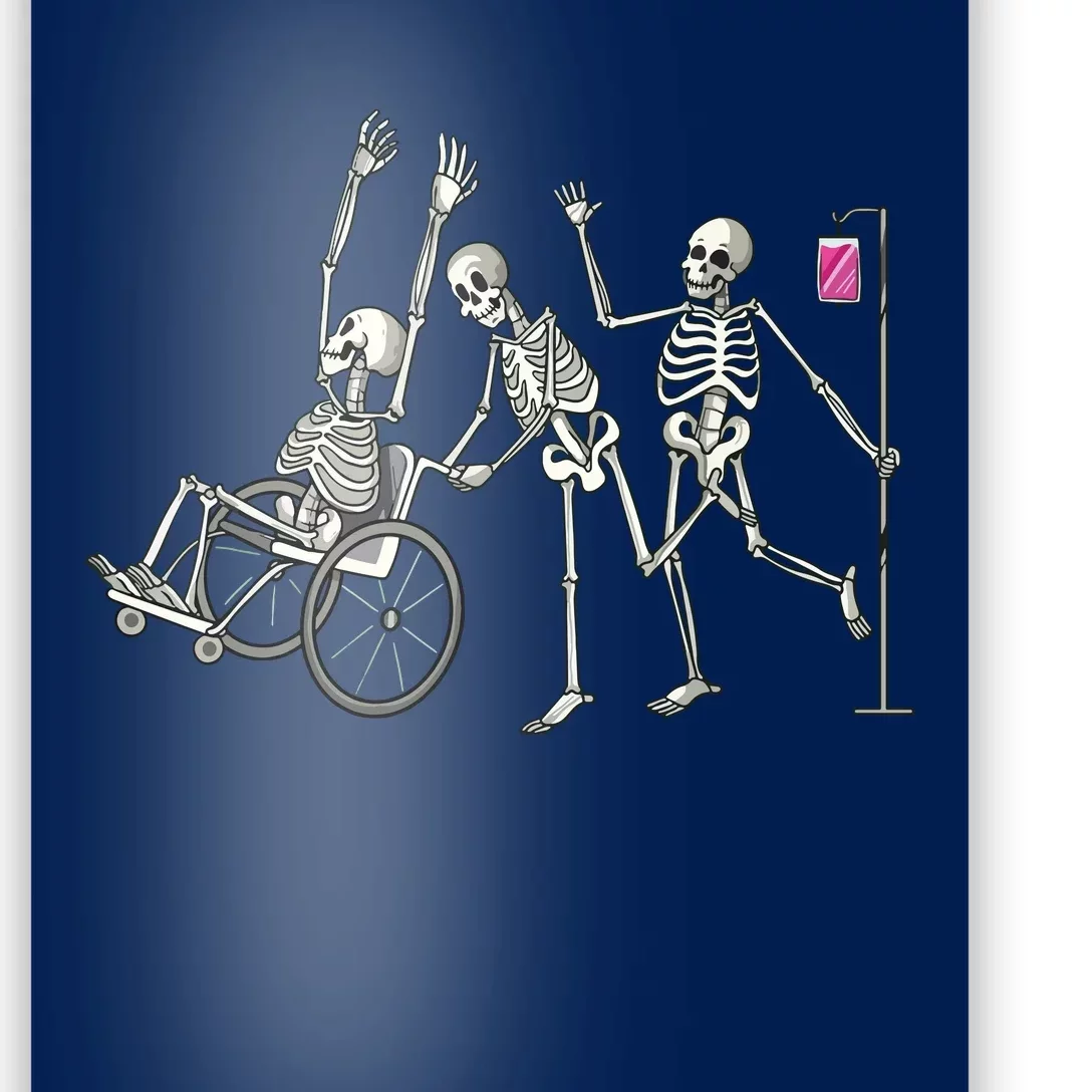 Nurse Skeletons Funny Halloween Hospital Healthcare Crew Poster