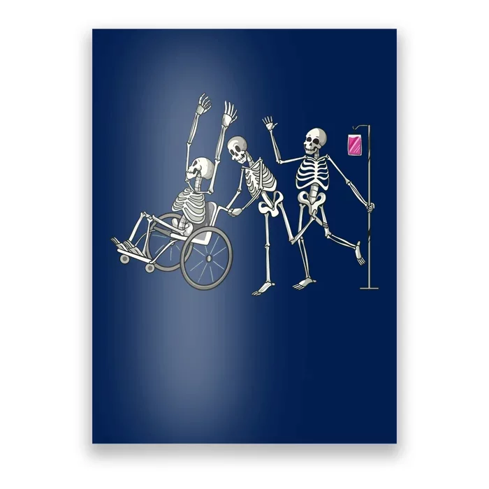 Nurse Skeletons Funny Halloween Hospital Healthcare Crew Poster