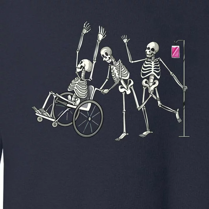 Nurse Skeletons Funny Halloween Hospital Healthcare Crew Toddler Sweatshirt