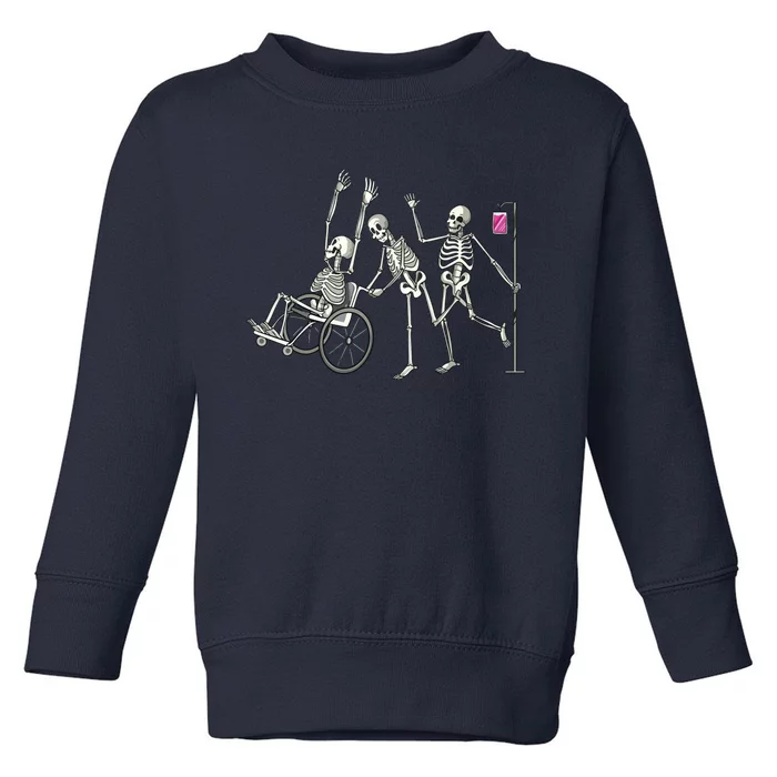 Nurse Skeletons Funny Halloween Hospital Healthcare Crew Toddler Sweatshirt