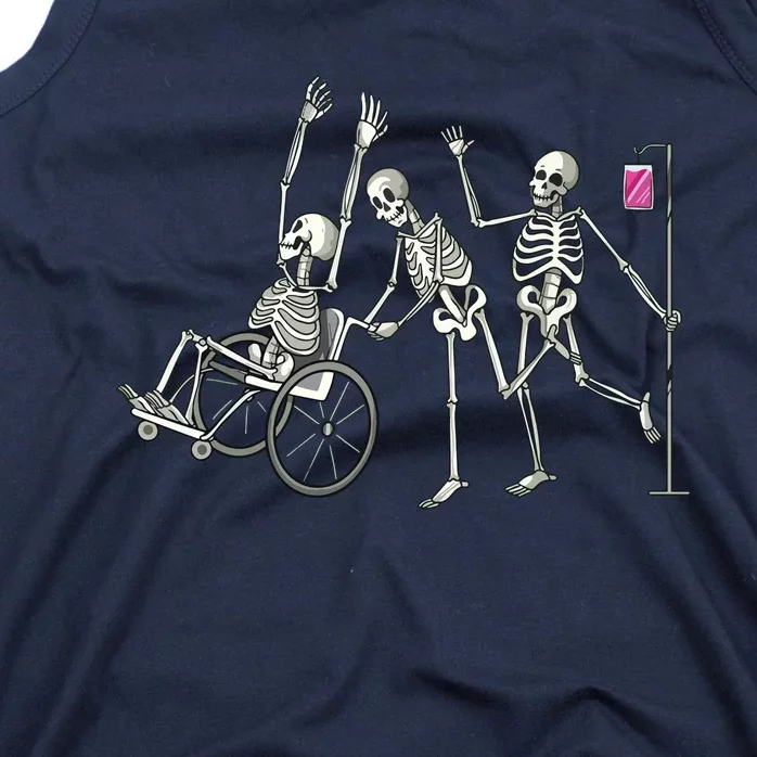 Nurse Skeletons Funny Halloween Hospital Healthcare Crew Tank Top