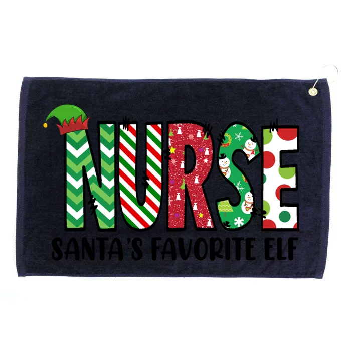 Nurse Santas Favorite Elf Funny Nurse Merry Christmas Gift Grommeted Golf Towel