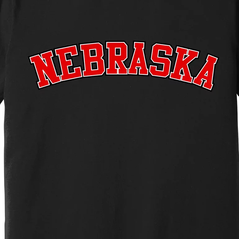 Nebraska Sports Fan Word Logo Football Premium T-Shirt