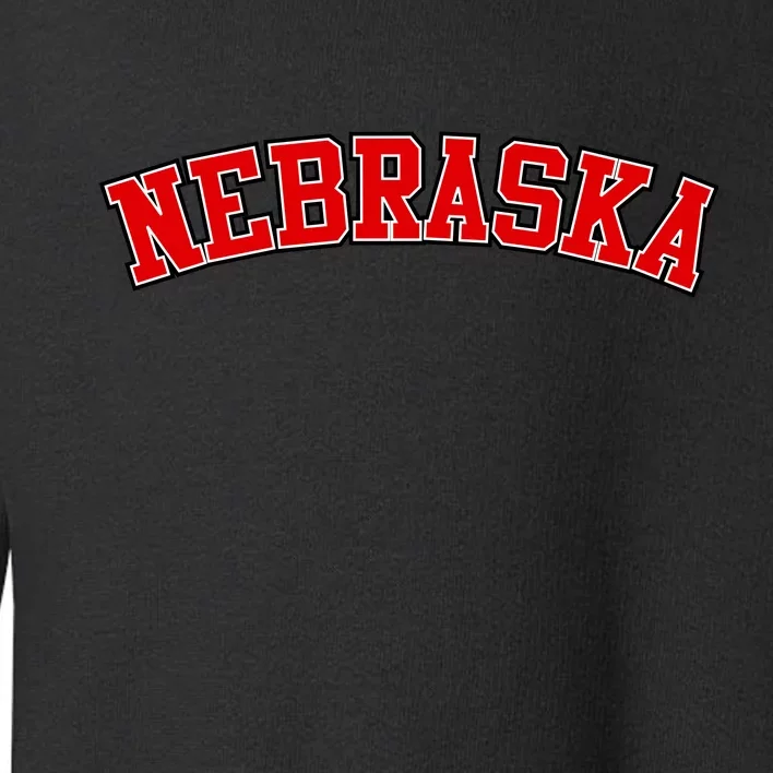 Nebraska Sports Fan Word Logo Football Toddler Sweatshirt