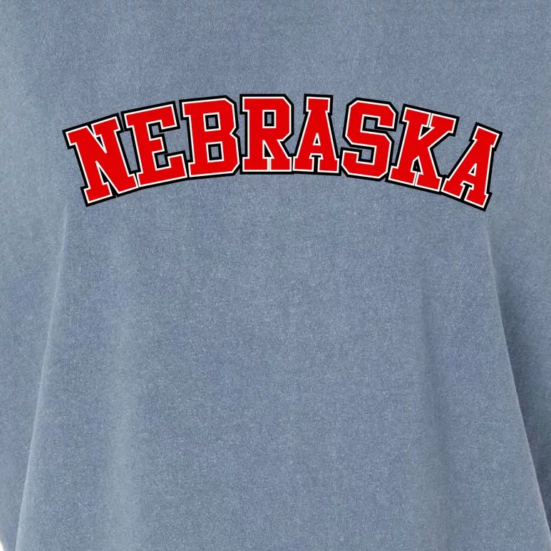 Nebraska Sports Fan Word Logo Football Garment-Dyed Women's Muscle Tee