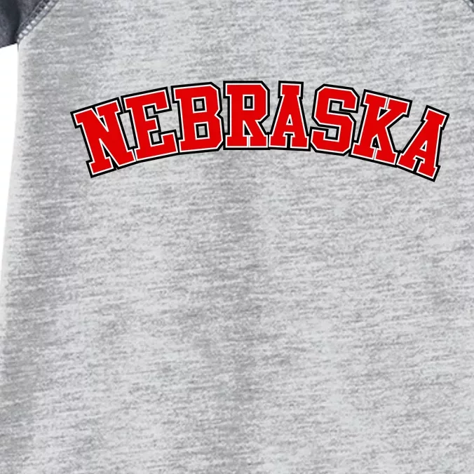 Nebraska Sports Fan Word Logo Football Infant Baby Jersey Bodysuit