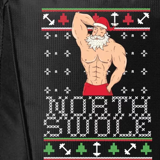 North Swole Gift Ugly Christmas Fit Sexy Santa City Backpack