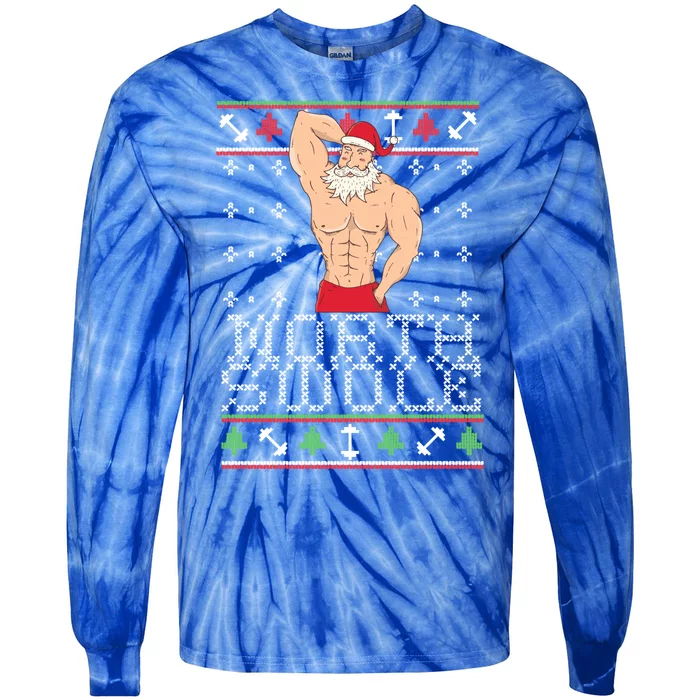 North Swole Gift Ugly Christmas Fit Sexy Santa Tie-Dye Long Sleeve Shirt