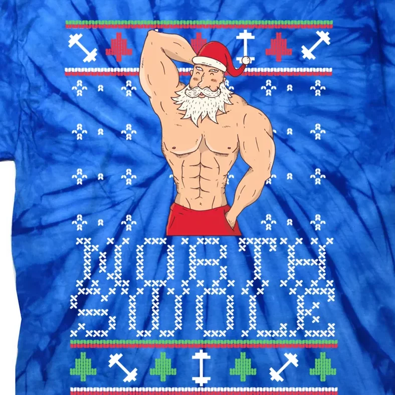 North Swole Gift Ugly Christmas Fit Sexy Santa Tie-Dye T-Shirt