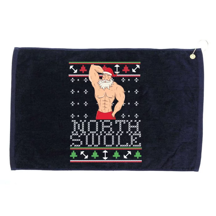 North Swole Gift Ugly Christmas Fit Sexy Santa Grommeted Golf Towel