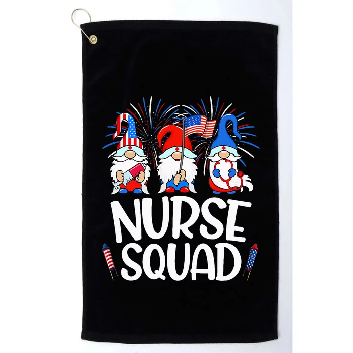 Nurse Squad Gnomes Nurse 4th Of July Stethoscope Platinum Collection Golf Towel