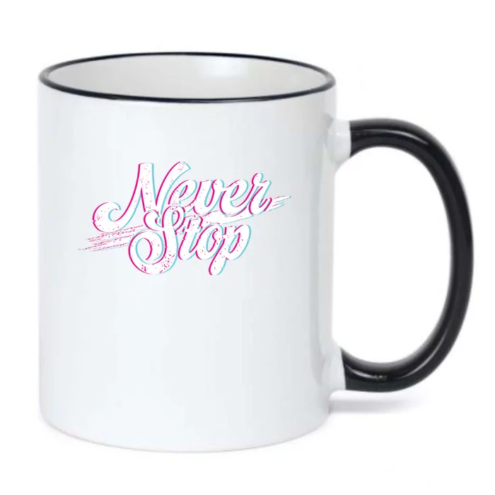 Never Stop Gym Motivation Print Black Color Changing Mug