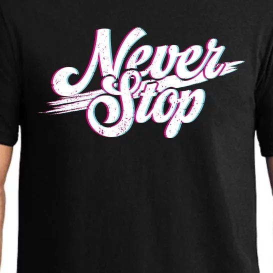 Never Stop Gym Motivation Print Pajama Set