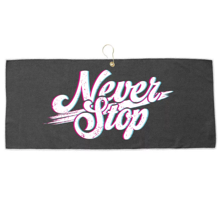 Never Stop Gym Motivation Print Large Microfiber Waffle Golf Towel