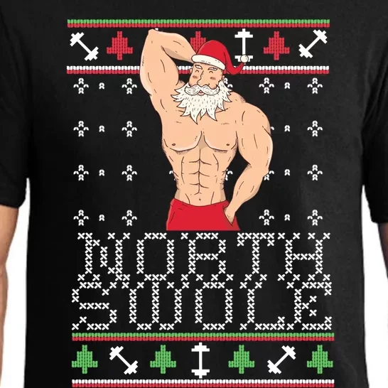 North Swole Gift Ugly Christmas Sweater Fit Sexy Santa Pajama Set