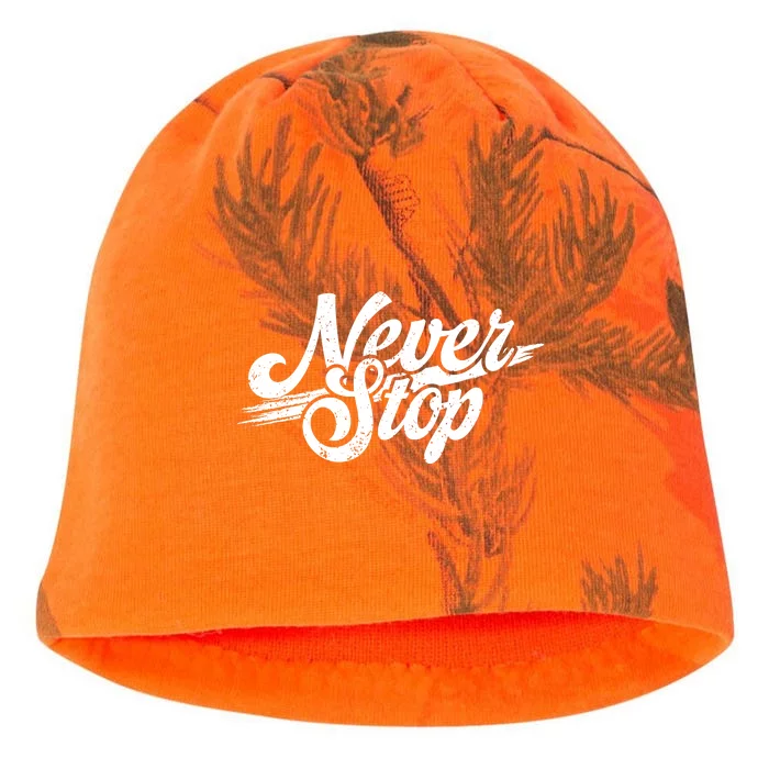 Never Stop Gym Motivation Print Kati - Camo Knit Beanie