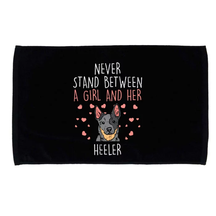 Never Stand Girl And Heeler Funny Red Blue Cattle Dog Gift Microfiber Hand Towel