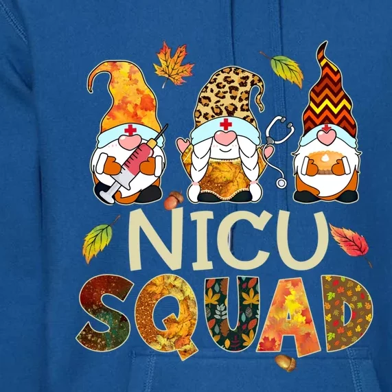 Nicu Squad Gnome Nurse Leopard Thanksgiving Fall Stethoscope Gift Premium Hoodie